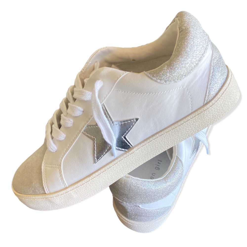 Steve Madden Starling Leather & Suede Grey Sneakers NEW